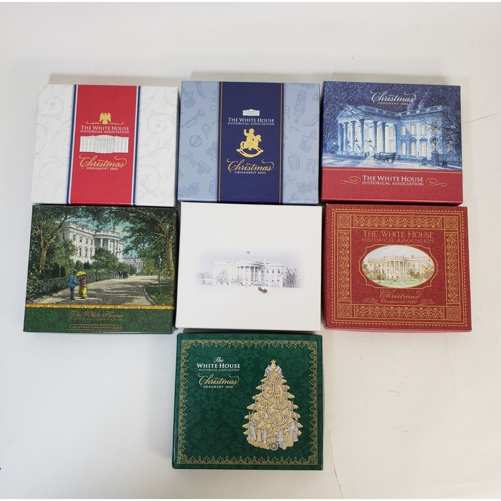 7 White House Historical Association Christmas Ornaments 2002-2008